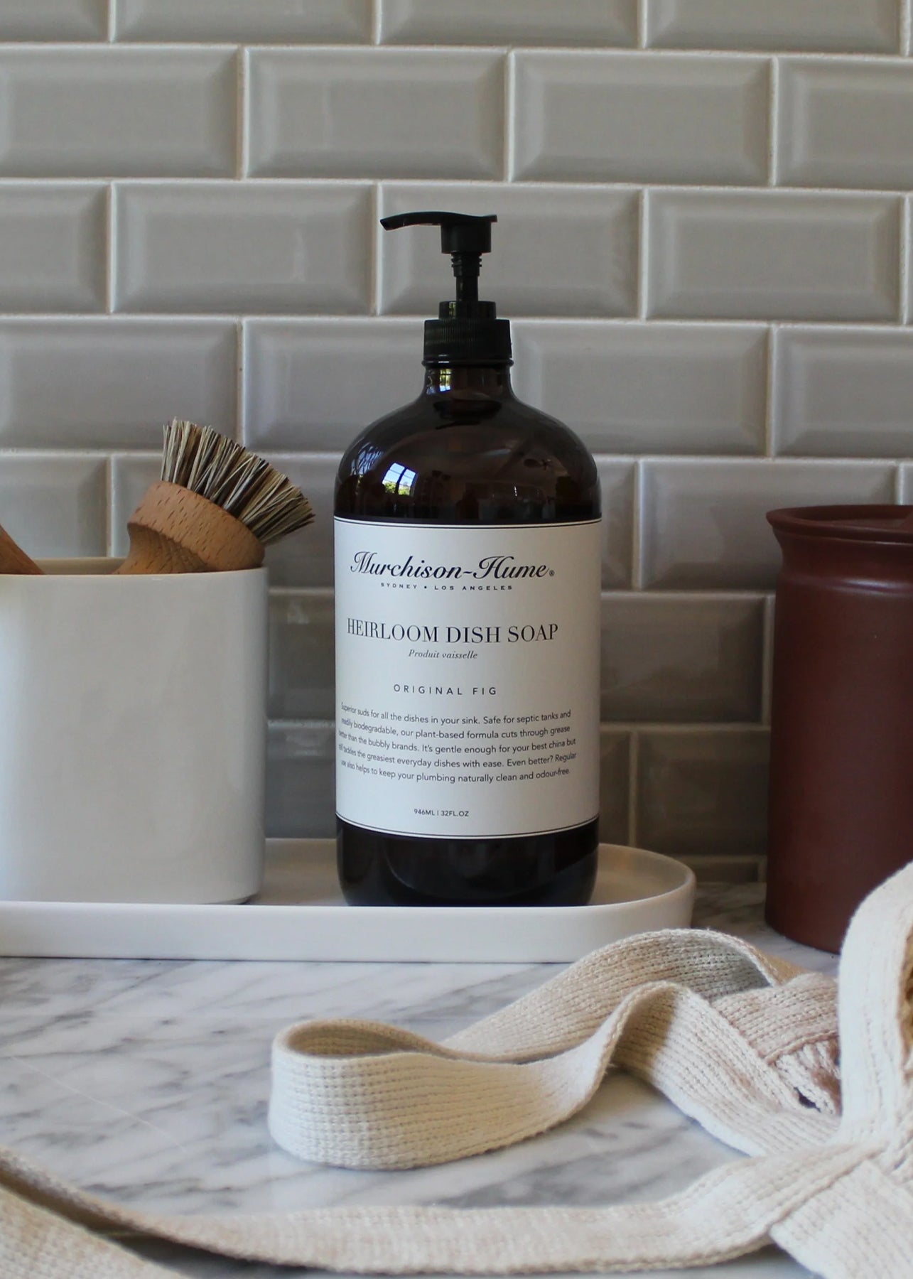 Heirloom Dish Soap in Amber Glass Bottle