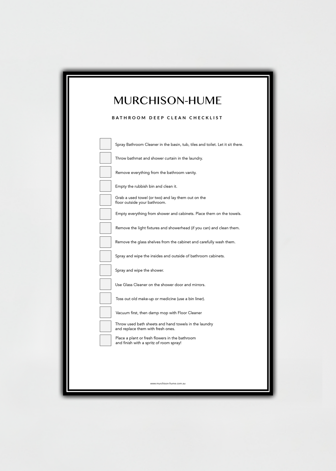 Bathroom Deep Clean Checklist