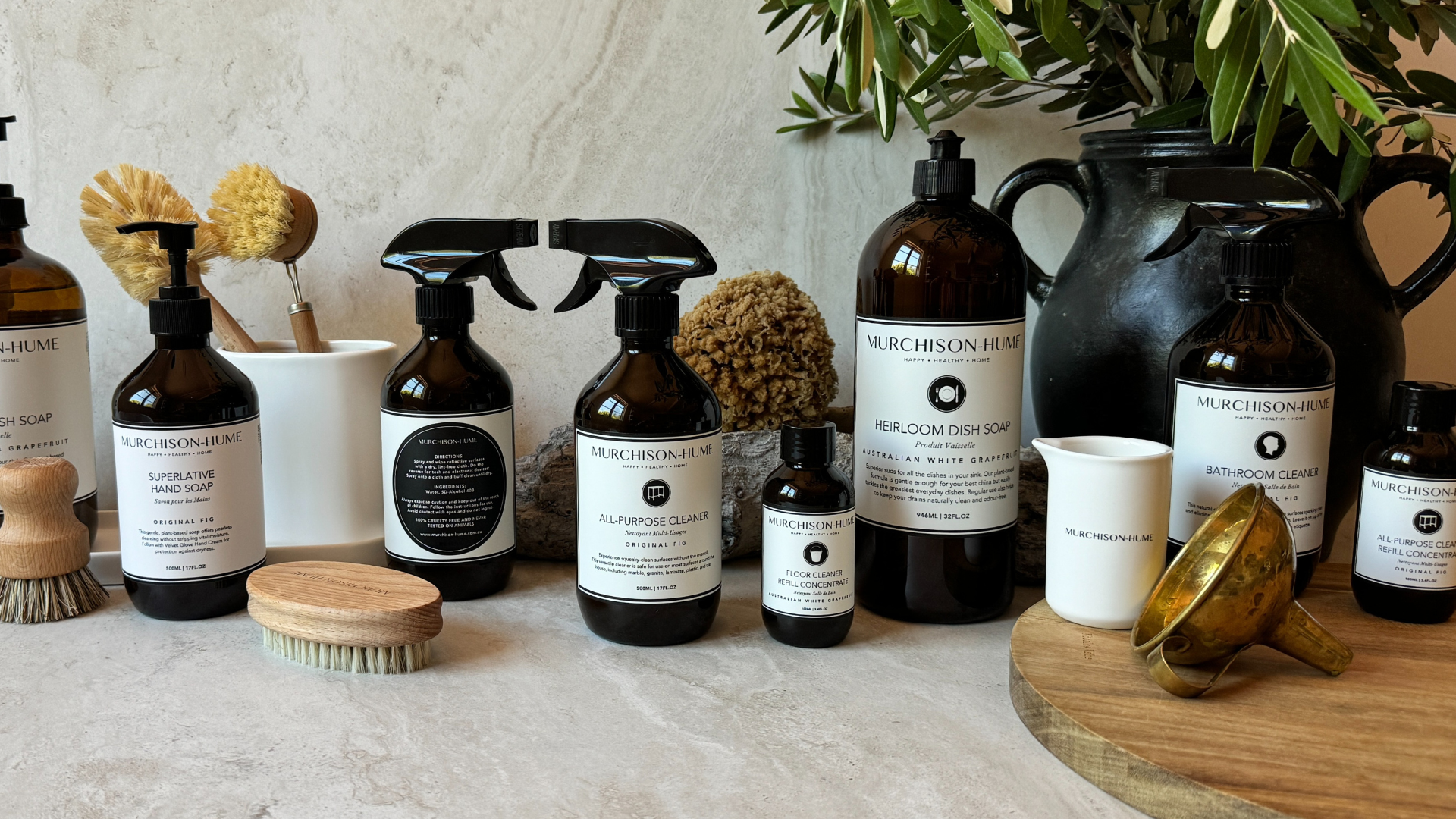 Murchison-Hume natural home care products collection - plant-based cleaners and soaps