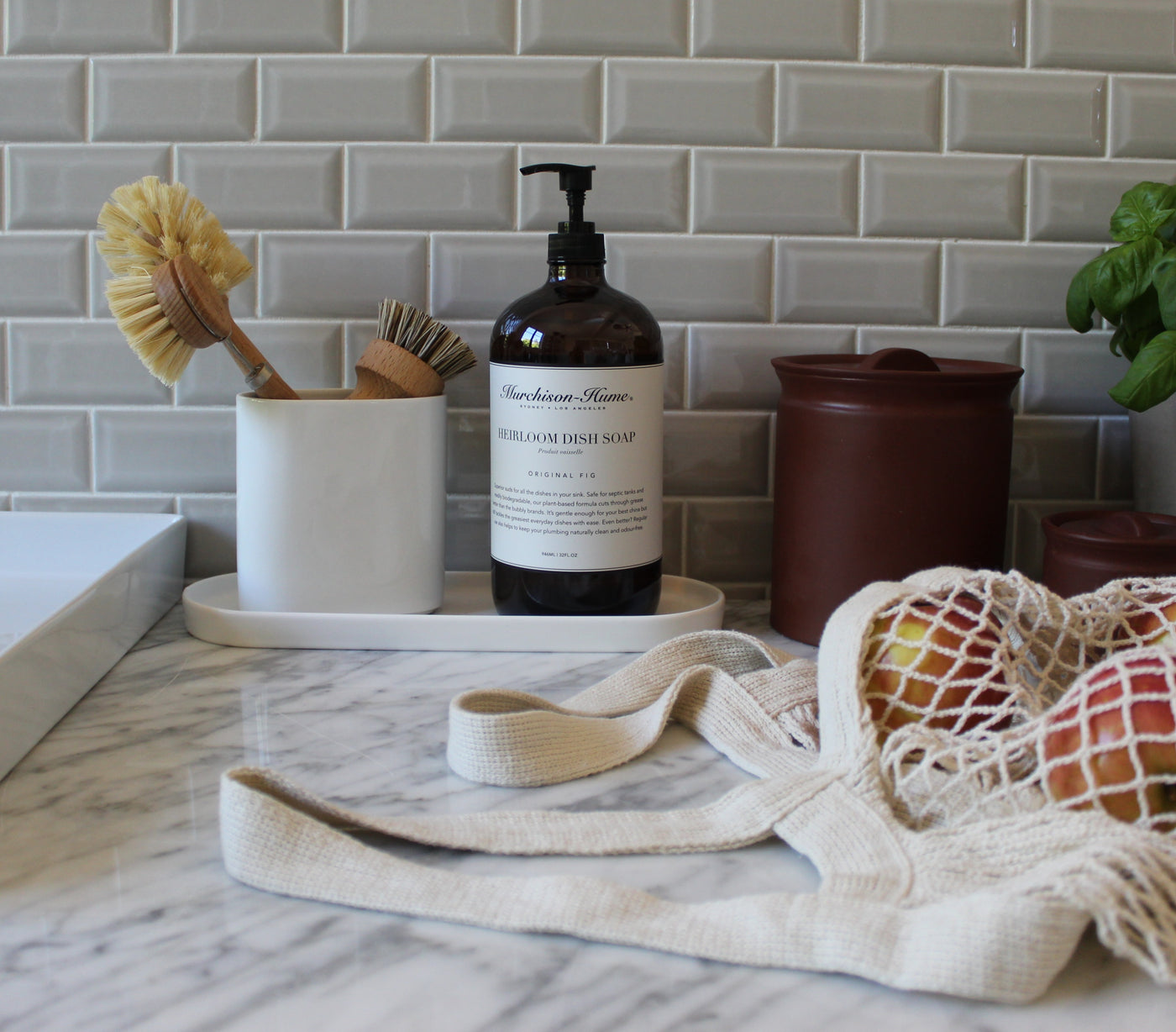 Heirloom Dish Soap in Amber Glass Bottle