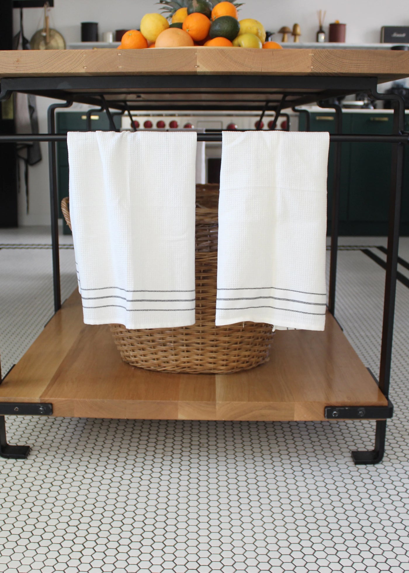 Natural Cotton Waffle Weave Tea Towel - absorbent kitchen cloth