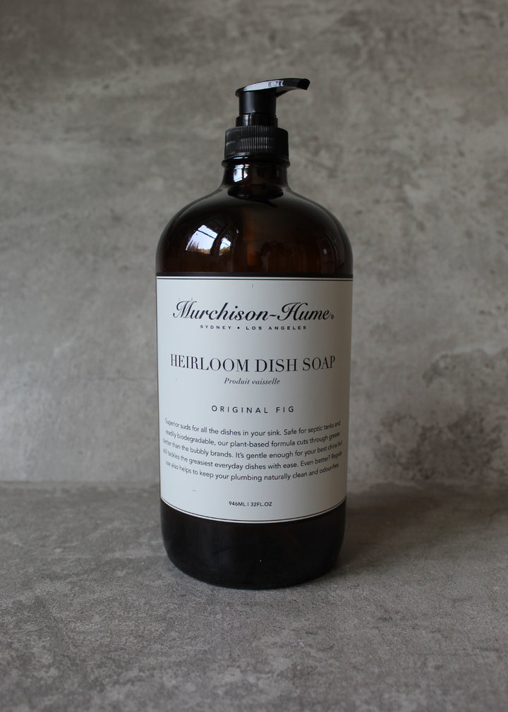 Heirloom Dish Soap in Amber Glass Bottle - Script