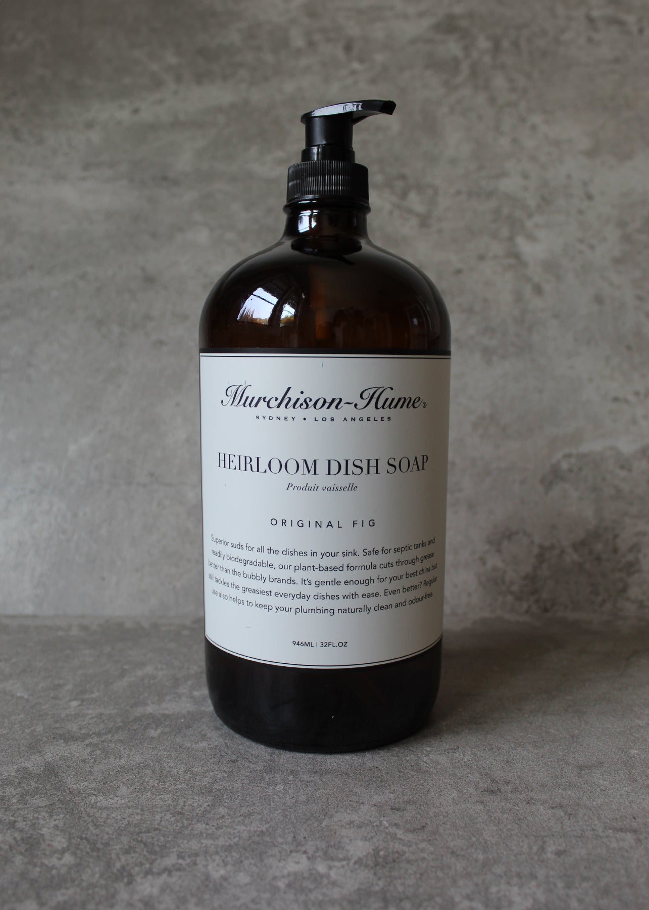 Heirloom Dish Soap in Amber Glass Bottle
