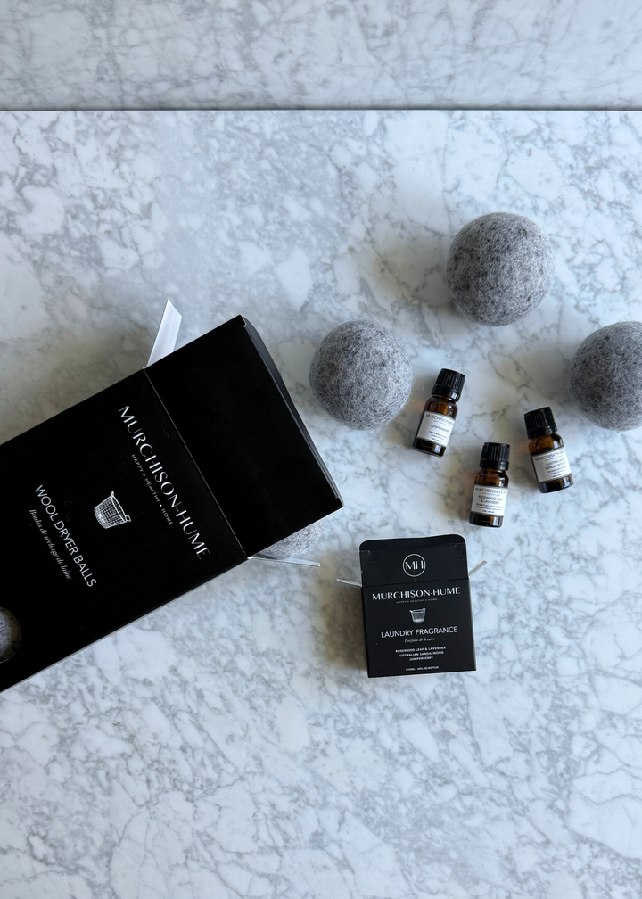 Wool Dryer Balls + Laundry Fragrance Trio Bundle