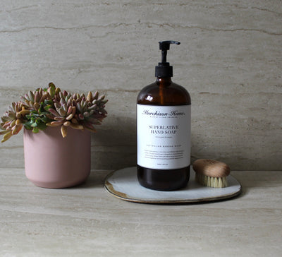 Organic Hand Soap in a Large Glass Bottle